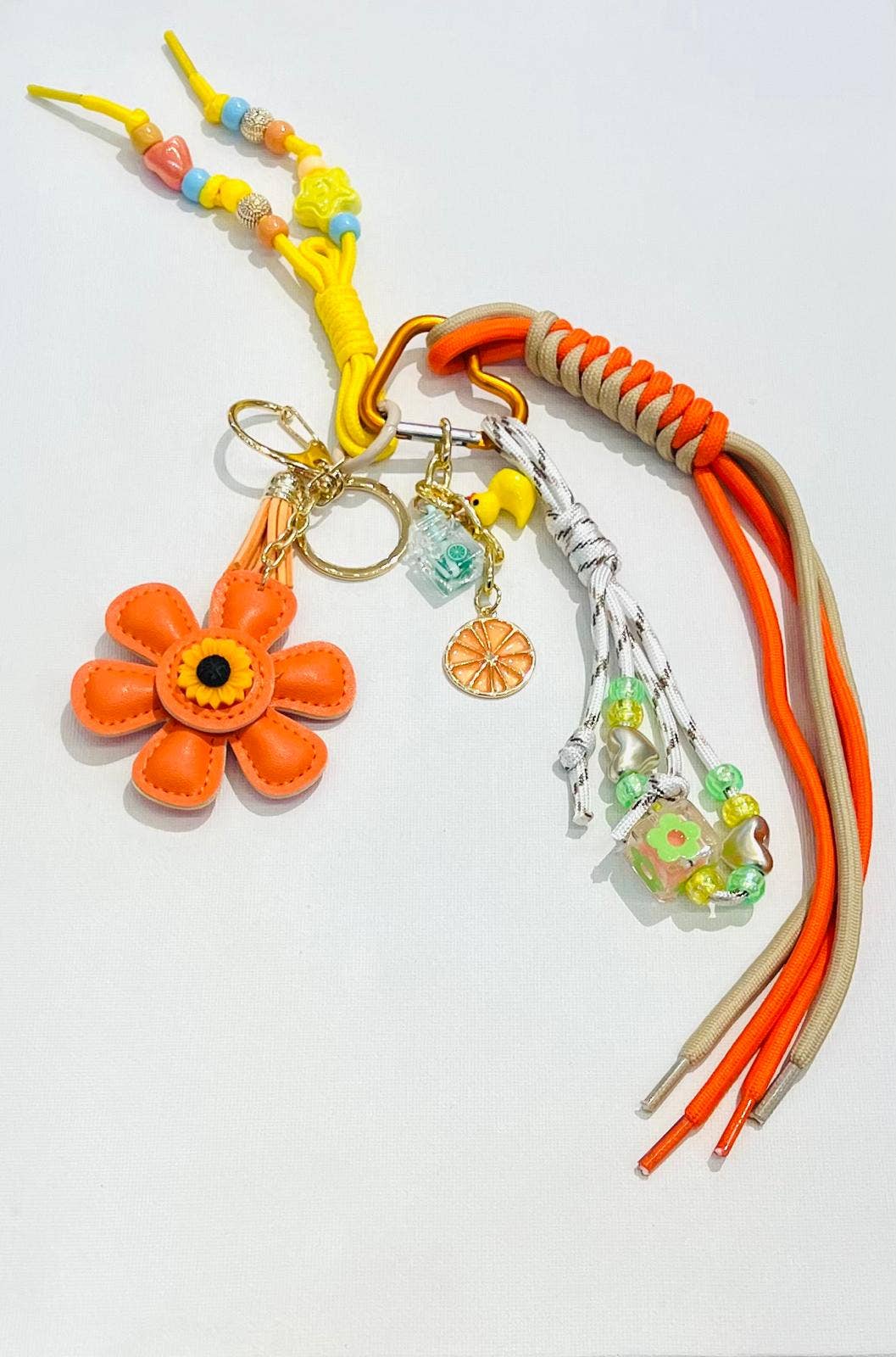 Bag Charm - Orange Flower