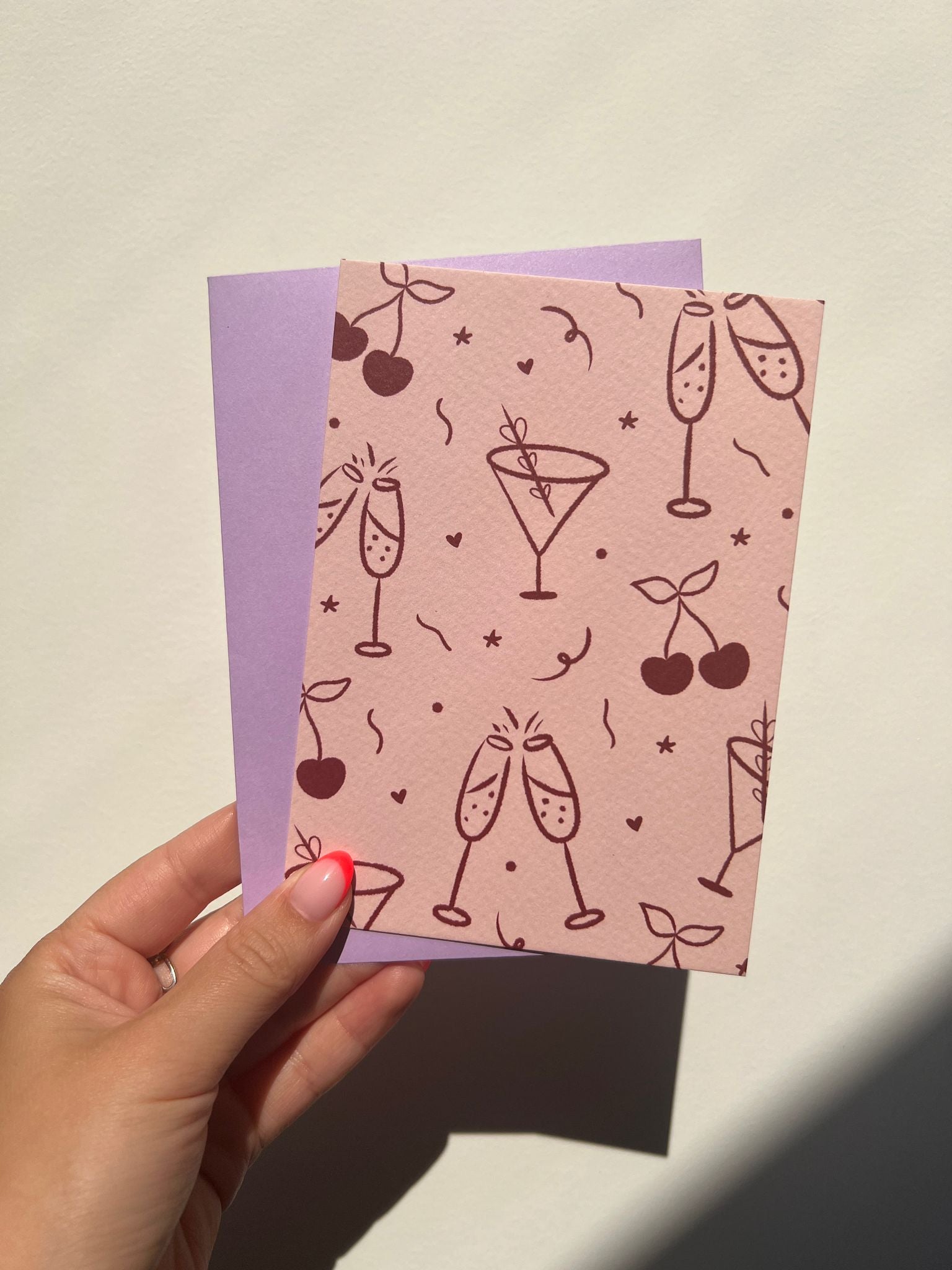 Wenskaart - Cherries & Cheers