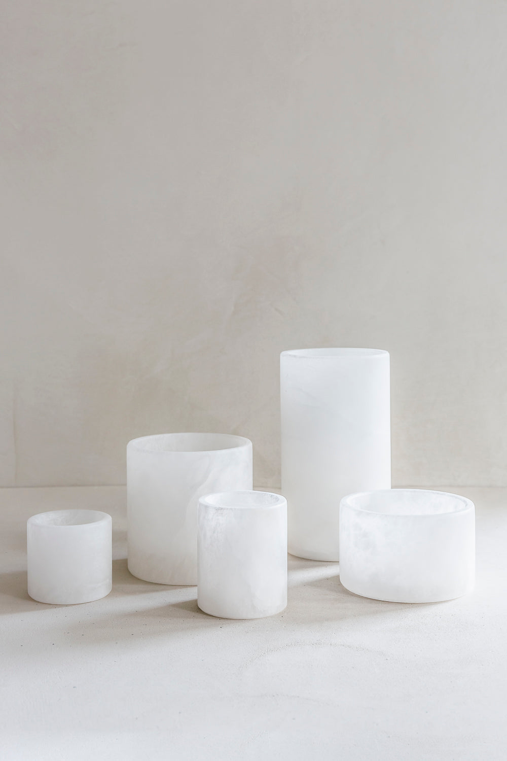 Will wit - Theelichthouder Albast