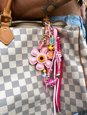 Bag Charm - Pink Flower