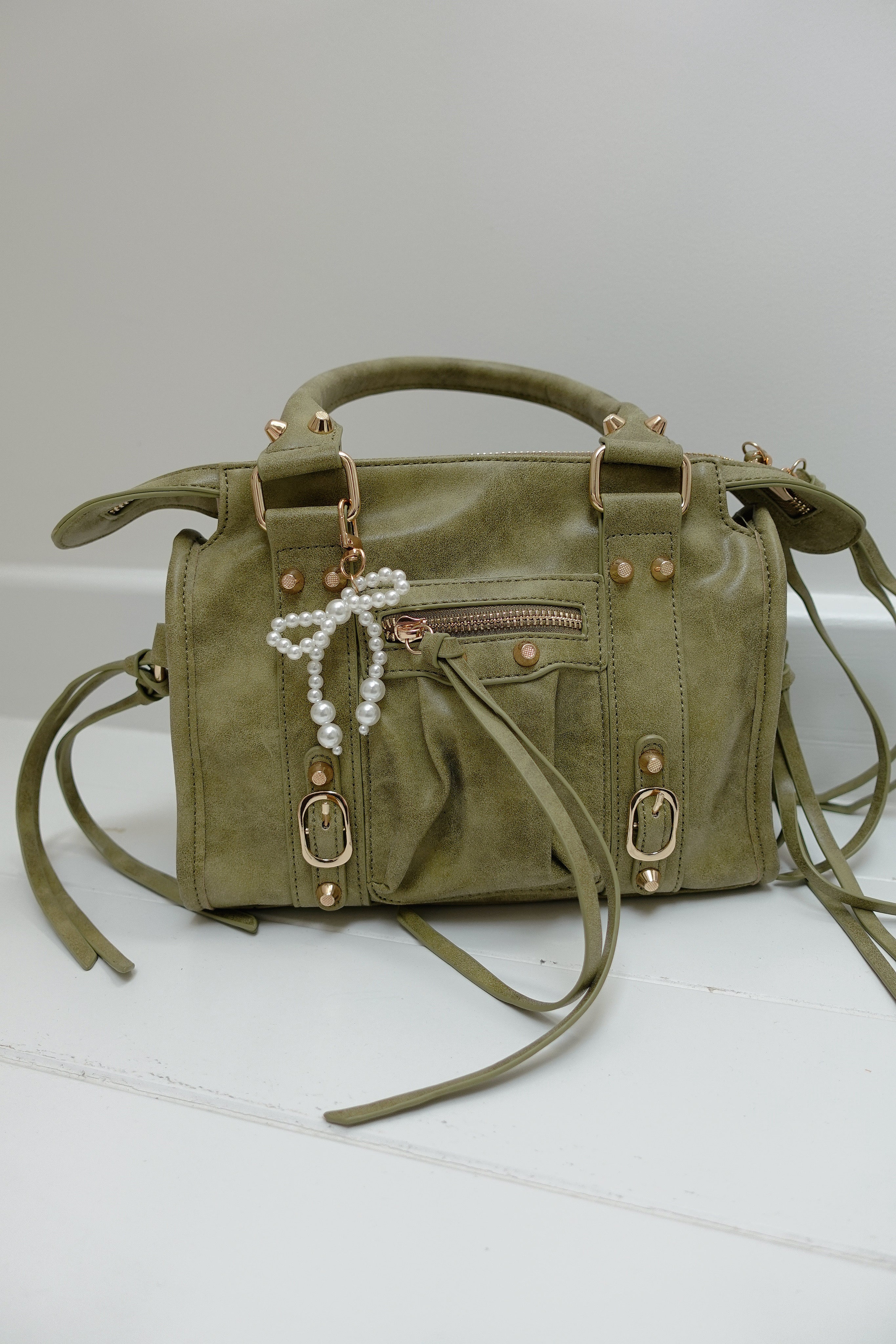 Bag Charm - Pearl Bow