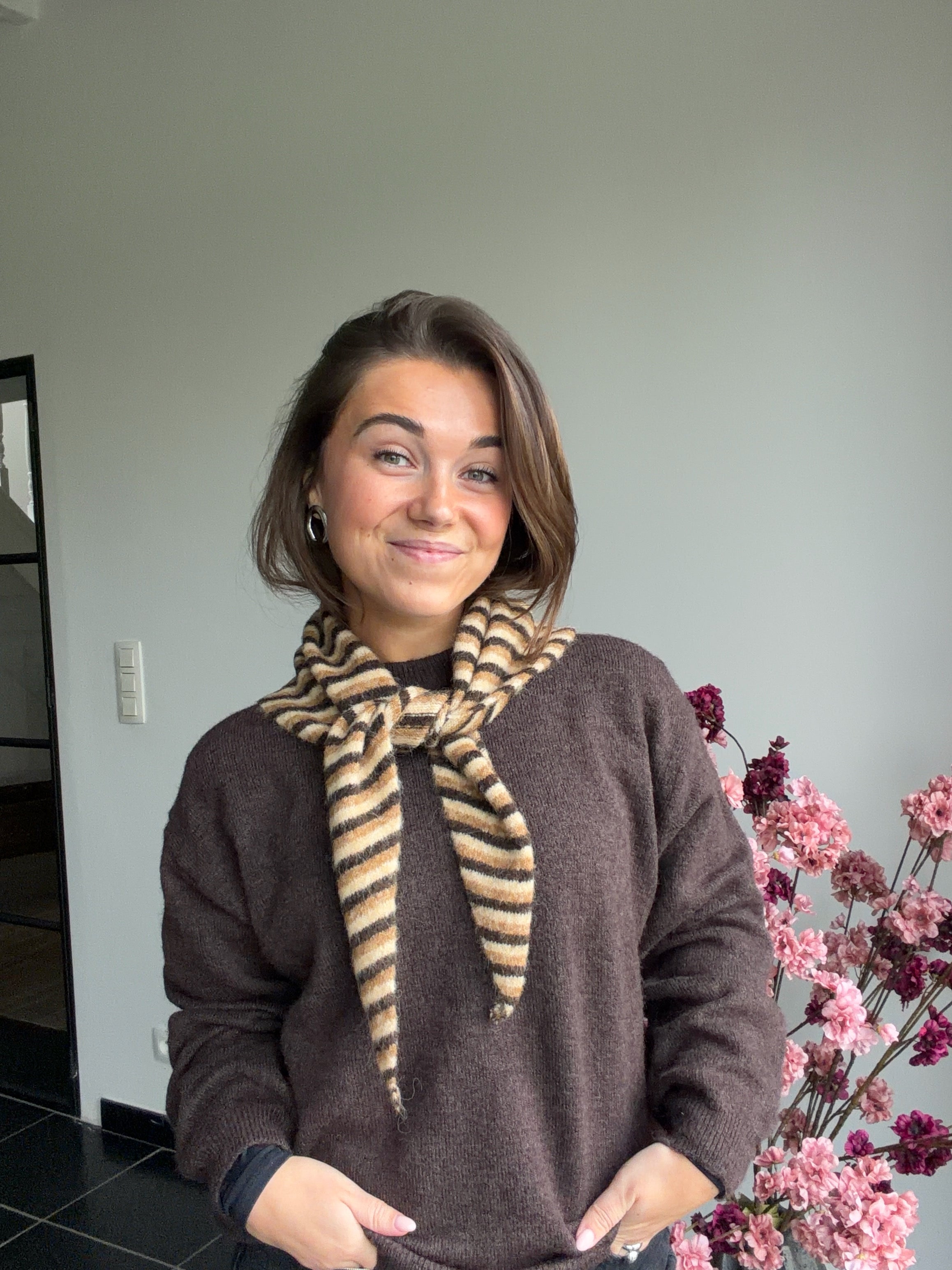 Cozy Caramel Stripe Scarf
