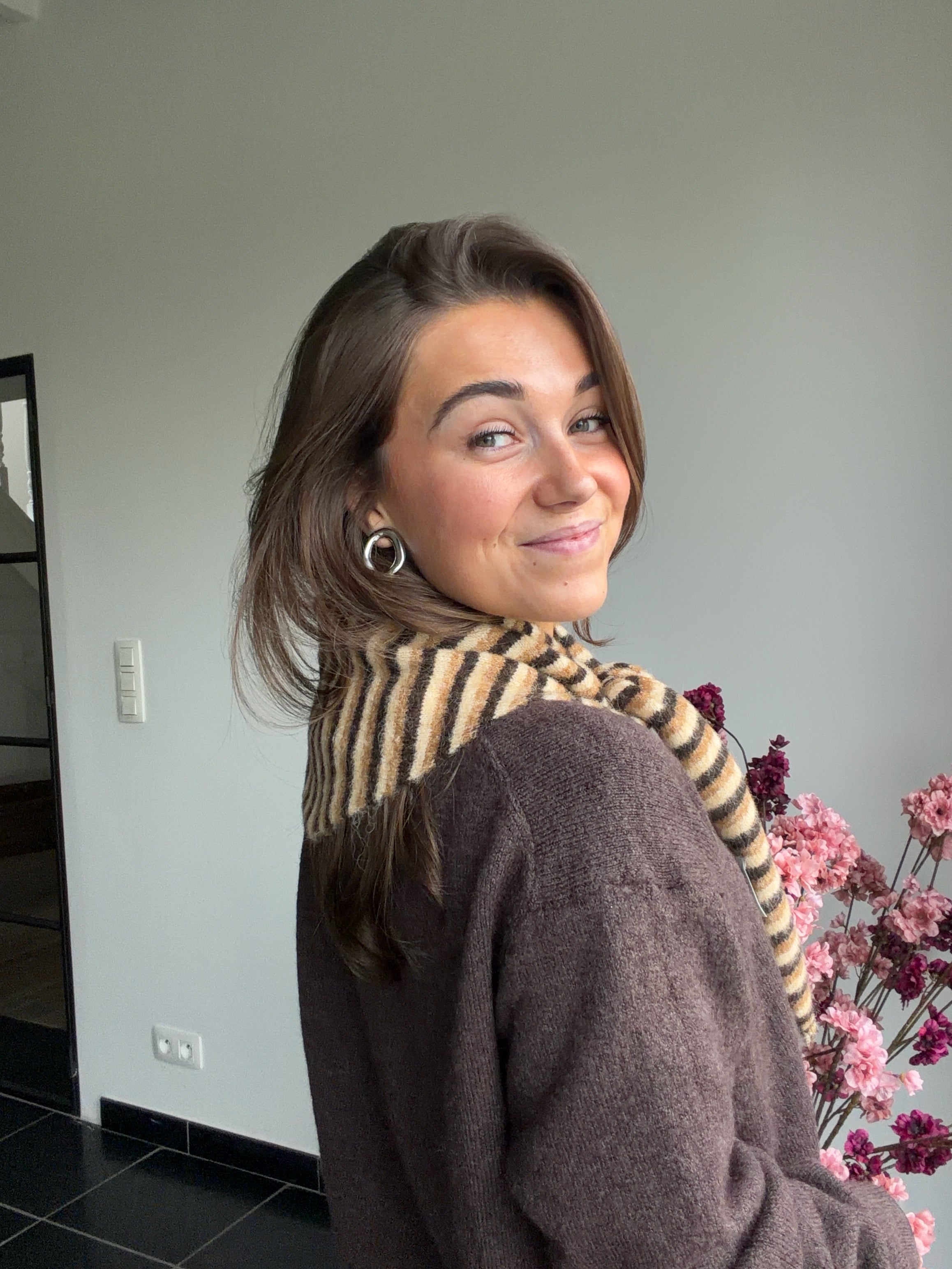 Cozy Caramel Stripe Scarf